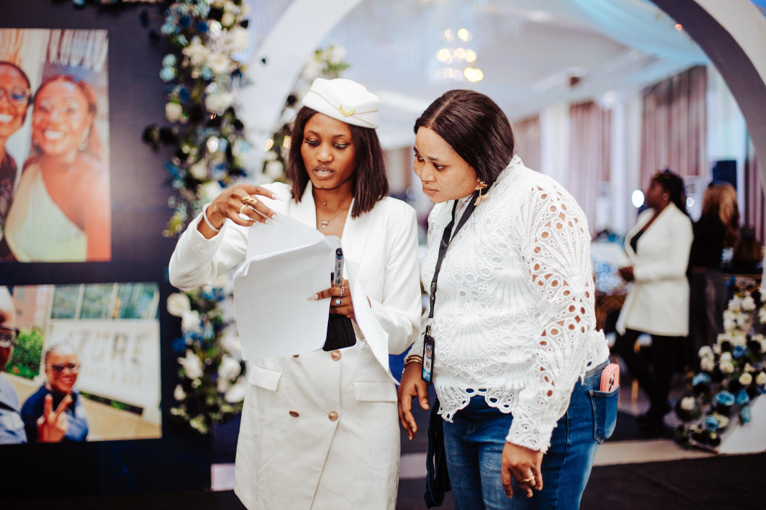Event planners discussing details